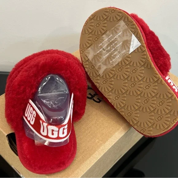 UGG Fluff Yeah Slide Toddler 7T NEW in BOX Red - Picture 2 of 7